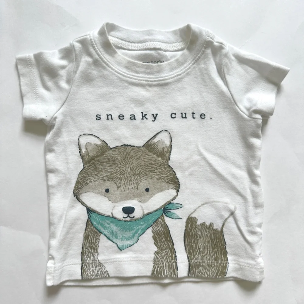 Carter's Baby Boy Matching Set Size 6M Fox Plaid Khaki